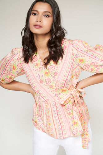 Shorts sleeve Top, Peach, image 5